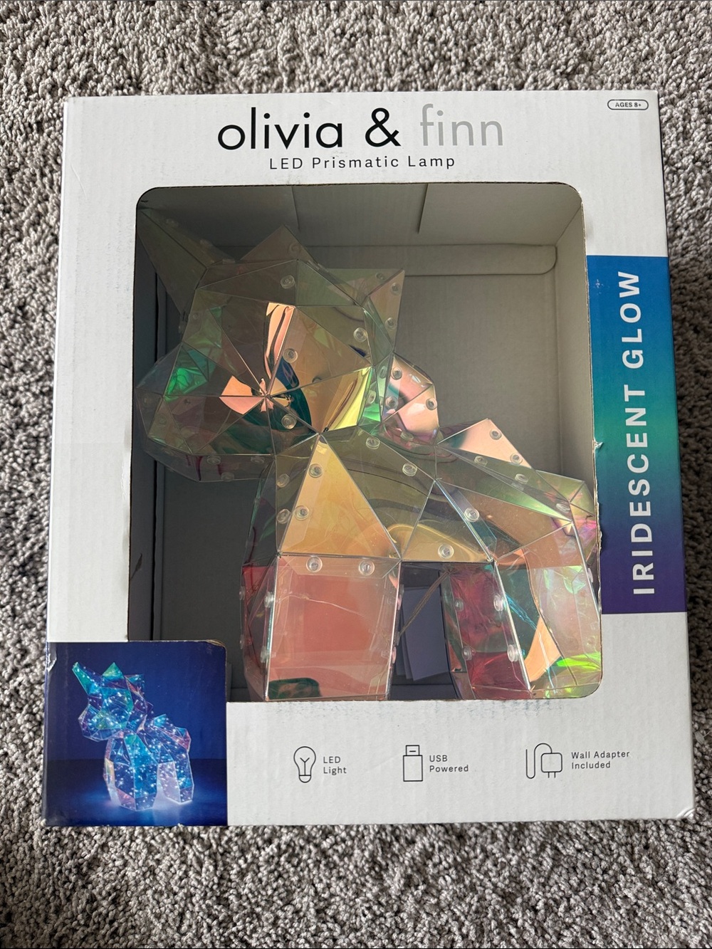Olivia & Finn LED Prismatic Unicorn Lamp - Iridescent Blue-Pink